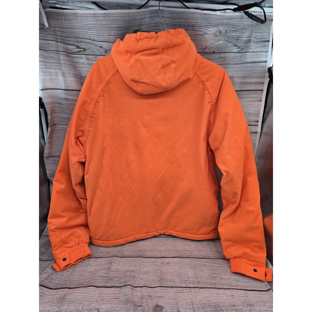 Mossy Oak Hooded Jacket Blaze Orange Hunting Outdoor Zip Up Men's Size Small - Picture 9 of 11